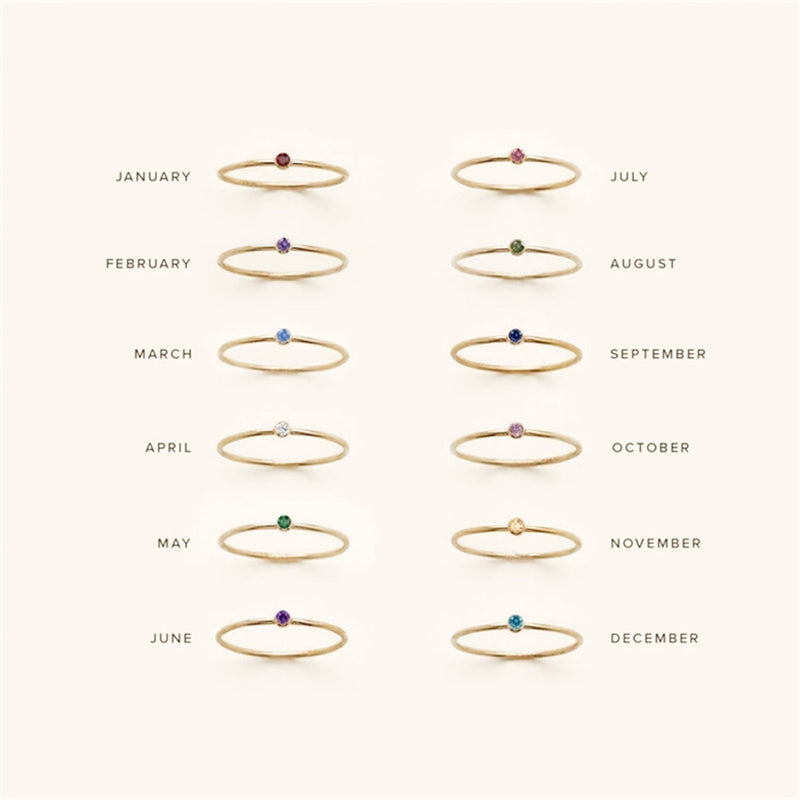 Angelina Birthstone Stacker Ring