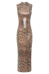 Veronica Leopard Midi Dress