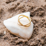 Ria Gold Diamond Cross Ring