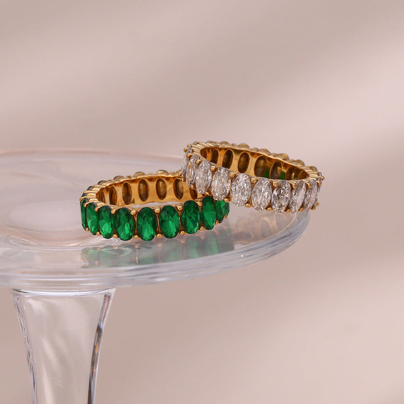 Ara Diamond Simulant Gold Ring